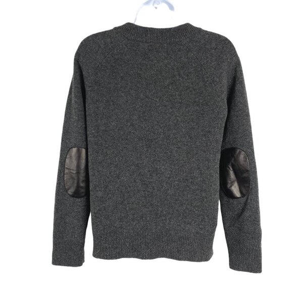 Kate Spade Sweater Bow Wool Gray Black Sheep Leather Elbow Patch Women's XS - Picture 5 of 8